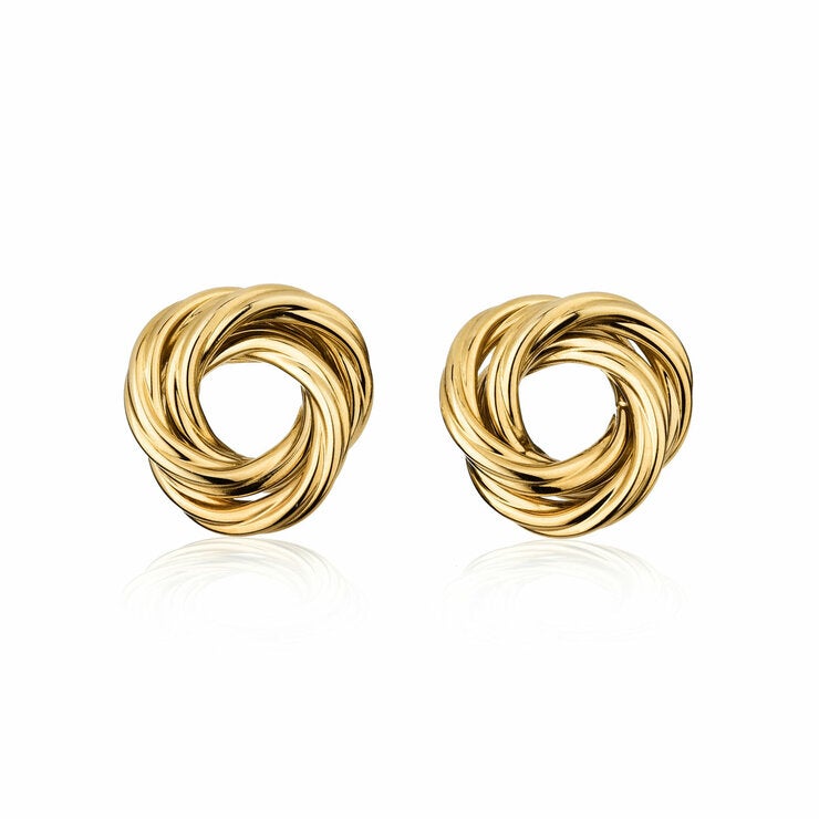 14ct Yellow Gold Love Knot Stud Earrings