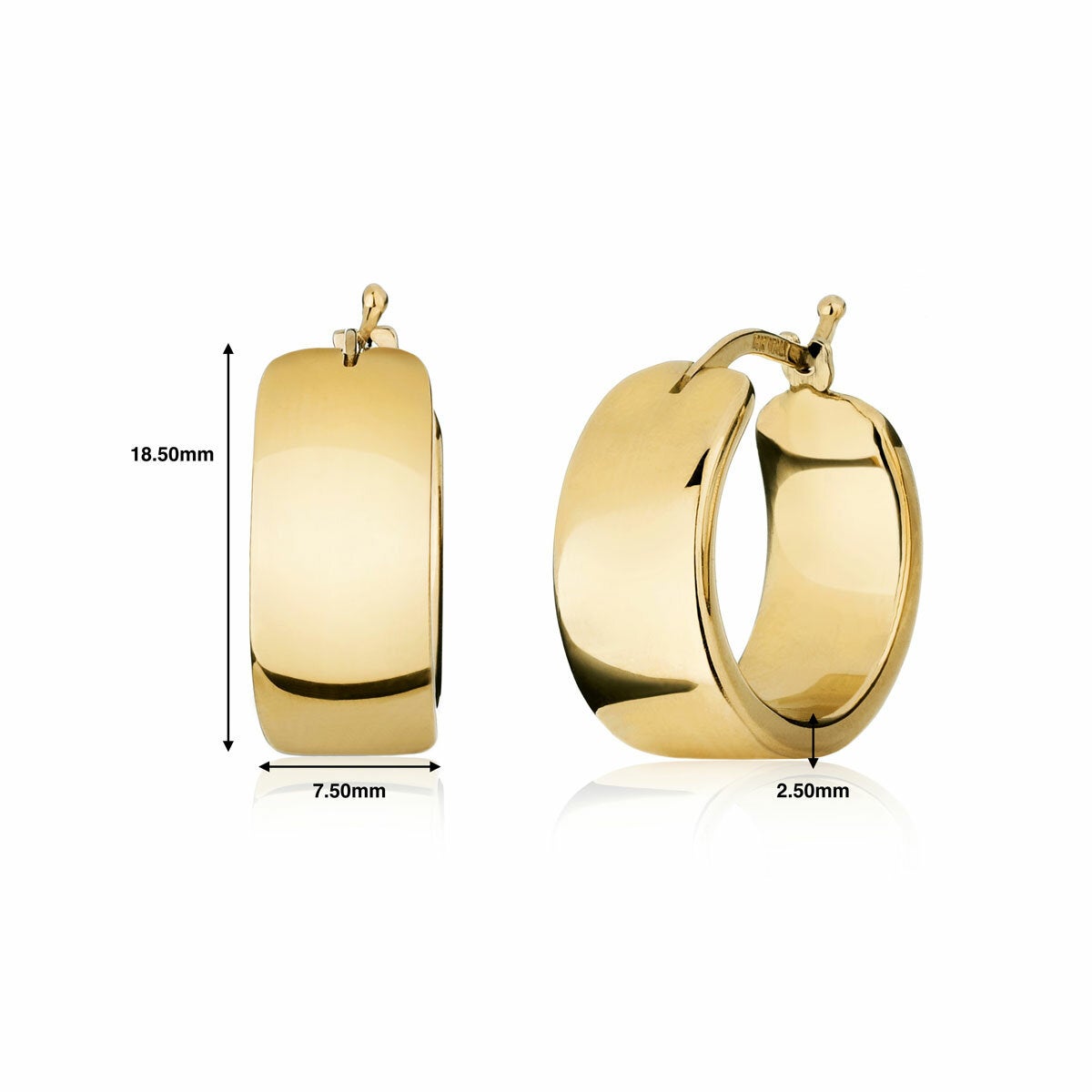 14ct Yellow Gold Hoop Earrings