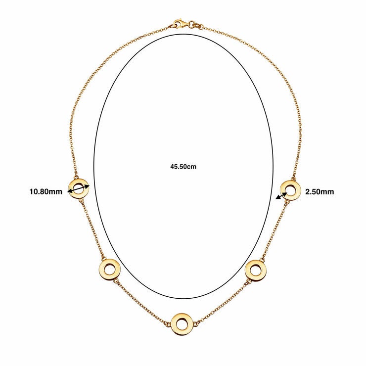 14ct Yellow Gold Love Circles Necklace