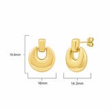 14ct Yellow Gold Plain Circle Drop Earrings