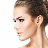 14ct Yellow Gold Plain Circle Drop Earrings