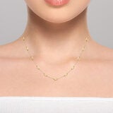 14ct Yellow Gold Paperclip Station Necklace
