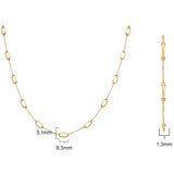 14ct Yellow Gold Paperclip Station Necklace