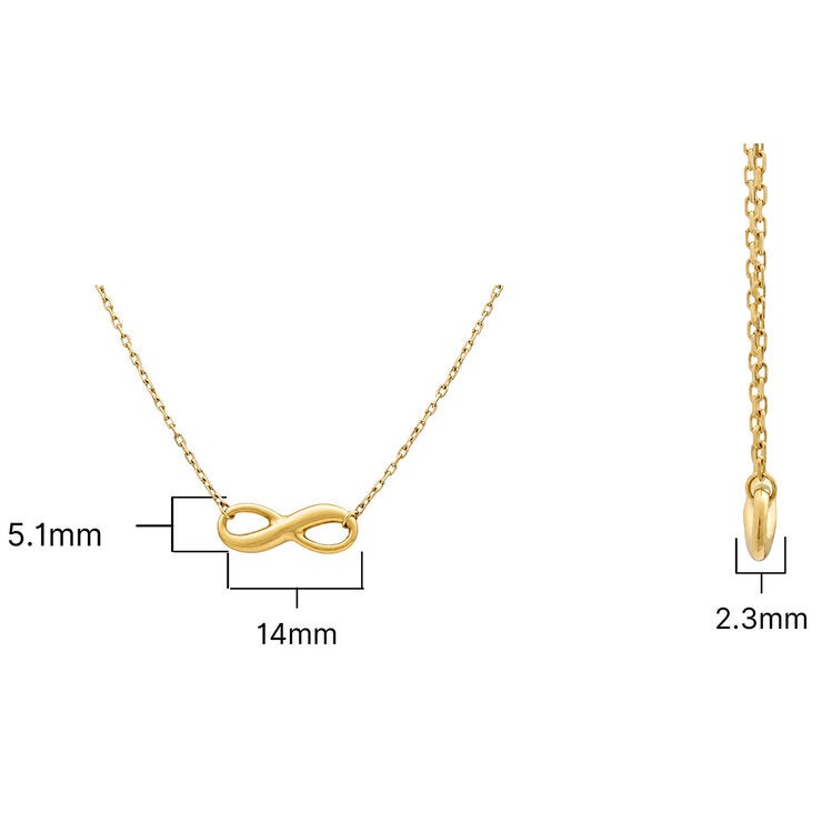 14ct Yellow Gold Infinity Necklace