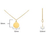 14ct Yellow Gold Disc Pendant