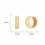 14ct Yellow Gold Line Hoop Earrings