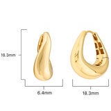 14ct Yellow Gold Wave Hoop Earrings