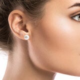 8.5-9mm Akoya White Pearl Earrings 14ct White Gold