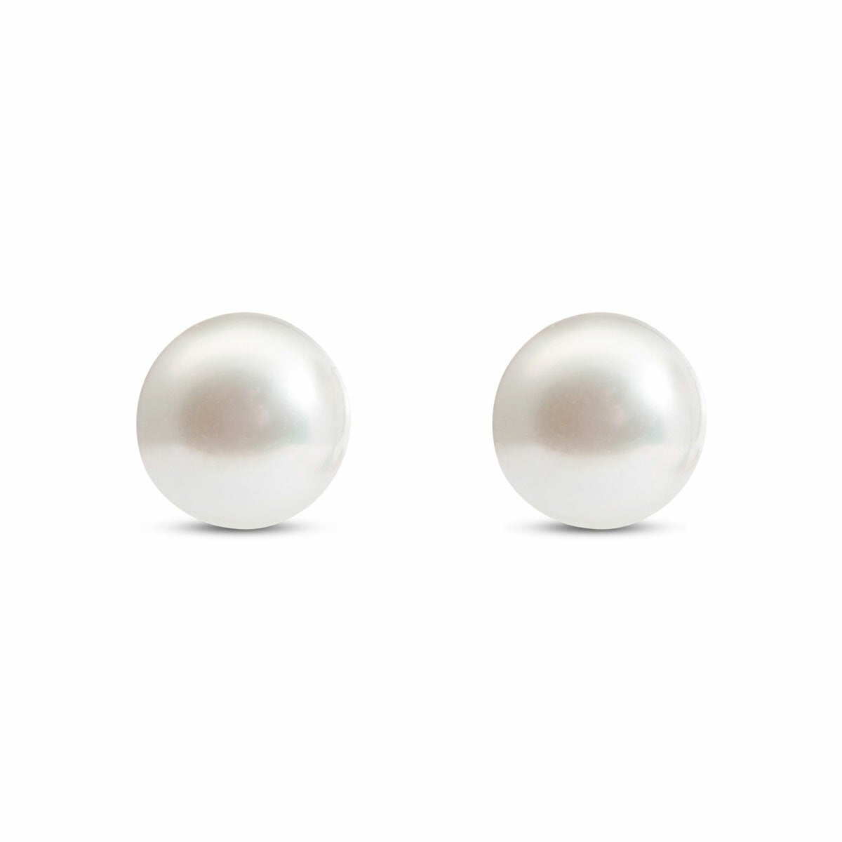 8.5-9mm Akoya White Pearl Earrings 14ct White Gold