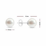 8.5-9mm Akoya White Pearl Earrings 14ct White Gold