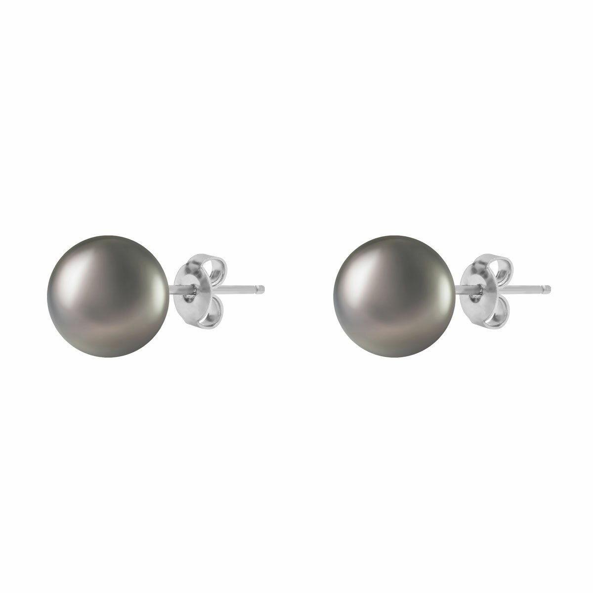 10-10.5mm Tahitian Pearl Earrings 14ct White Gold