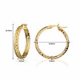 14ct Yellow Gold Textured Hoop Earrings