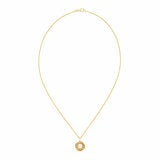 7-7.5mm Cultured Freshwater White Pearl Love Knot Pendant 14ct Yellow Gold