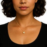 7-7.5mm Cultured Freshwater White Pearl Love Knot Pendant 14ct Yellow Gold