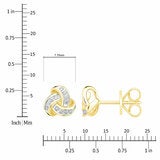 0.15ctw Round Brilliant Cut Diamond Knot Earrings 14ct Yellow Gold