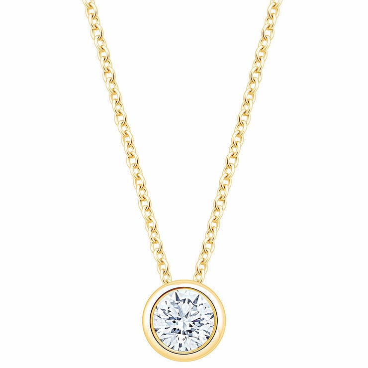 0.30ct Round Brilliant Cut Diamond Solitaire Pendant 14ct Yellow Gold