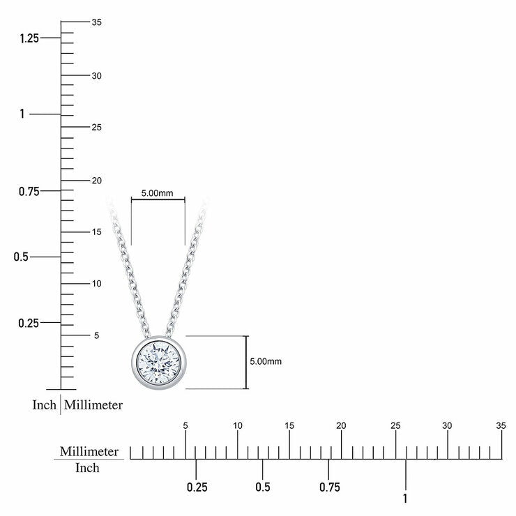 0.30ct Round Brilliant Cut Diamond Solitaire Pendant 14ct White Gold