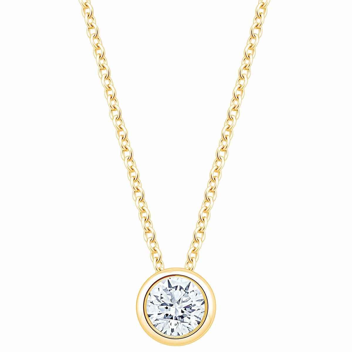 0.30ct Round Brilliant Cut Diamond Solitaire Pendant 14ct Yellow Gold