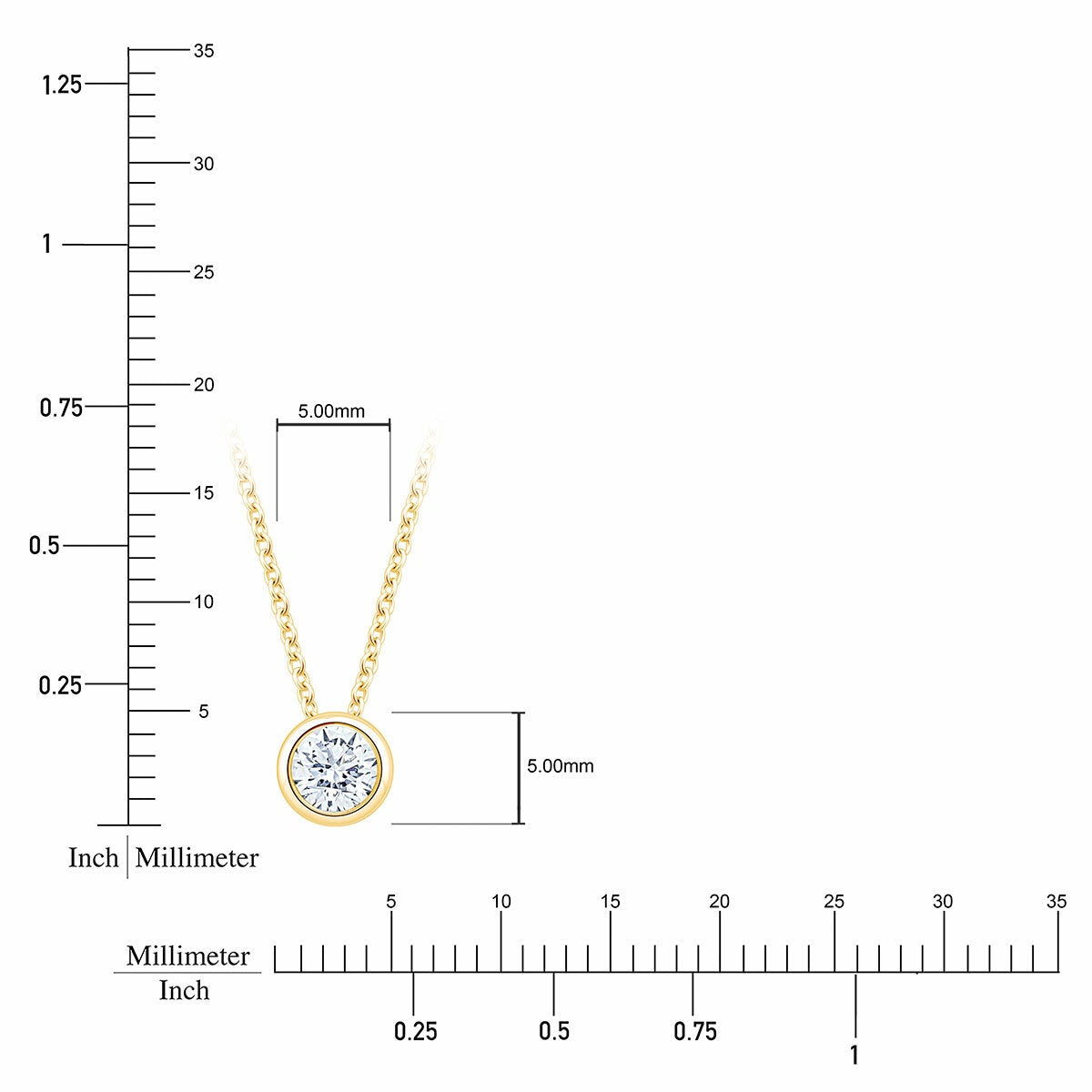 0.30ct Round Brilliant Cut Diamond Solitaire Pendant 14ct Yellow Gold