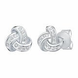 0.15ctw Round Brilliant Cut Diamond Knot Earrings 14ct White Gold