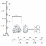 0.15ctw Round Brilliant Cut Diamond Knot Earrings 14ct White Gold