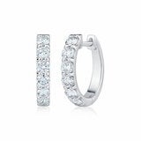 1.00ctw Round Brilliant Cut Diamond Hoop Earrings 14ct White Gold