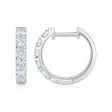 1.00ctw Round Brilliant Cut Diamond Hoop Earrings 14ct White Gold