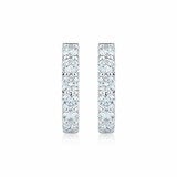 1.00ctw Round Brilliant Cut Diamond Hoop Earrings 14ct White Gold
