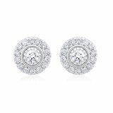 14ct White Gold 0.22ctw Round Brilliant Cut Diamond Halo Earrings