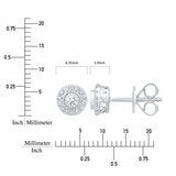 14ct White Gold 0.22ctw Round Brilliant Cut Diamond Halo Earrings