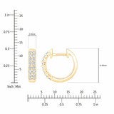0.30ctw Round Brilliant Cut Diamond Double Row Hoop Earrings 14ct Yellow Gold