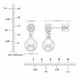 7-7.5mm Akoya Pearl 0.45ctw Diamond Earrings 14ct White Gold
