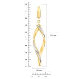 14ct Two Tone Gold Twisted Dangle Earrings