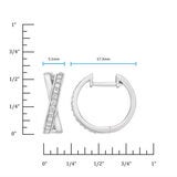 0.25ctw Cross Hoop Diamond Earrings 14ct White Gold