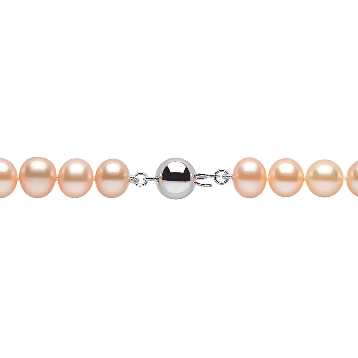 6-6.5mm Cultured Freshwater Peach Pearl Necklace, 18ct White Gold