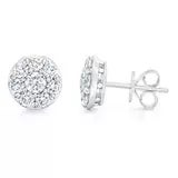 1.50ctw Round Brilliant Cut Diamond Stud Earrings 14ct White Gold