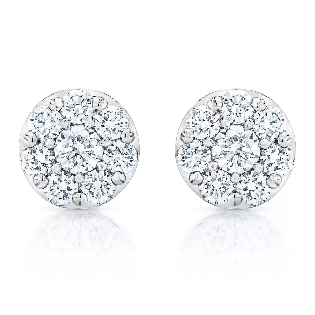 1.50ctw Round Brilliant Cut Diamond Stud Earrings 14ct White Gold