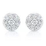 1.50ctw Round Brilliant Cut Diamond Stud Earrings 14ct White Gold