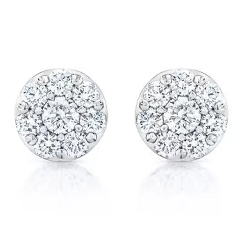 1.50ctw Round Brilliant Cut Diamond Stud Earrings 14ct White Gold