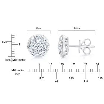 1.50ctw Round Brilliant Cut Diamond Stud Earrings 14ct White Gold