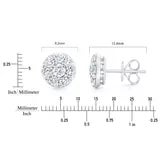 1.50ctw Round Brilliant Cut Diamond Stud Earrings 14ct White Gold