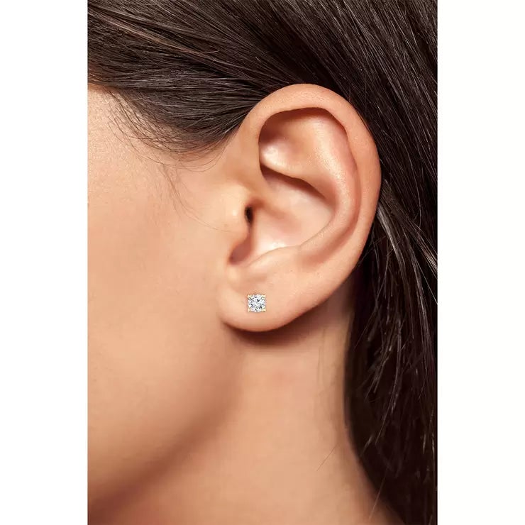 0.50ctw Round Brilliant Cut Diamond Stud Earrings 18ct Yellow Gold