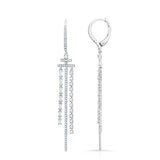 1.04ctw Round Brilliant Cut Diamond Dangle Earrings 18ct White Gold