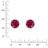 Round Cut Ruby Stud Earrings 14ct White Gold