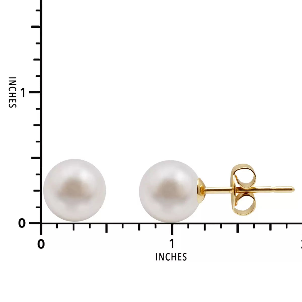 7.5mm Akoya Pearl Stud Earrings, 18ct Yellow Gold