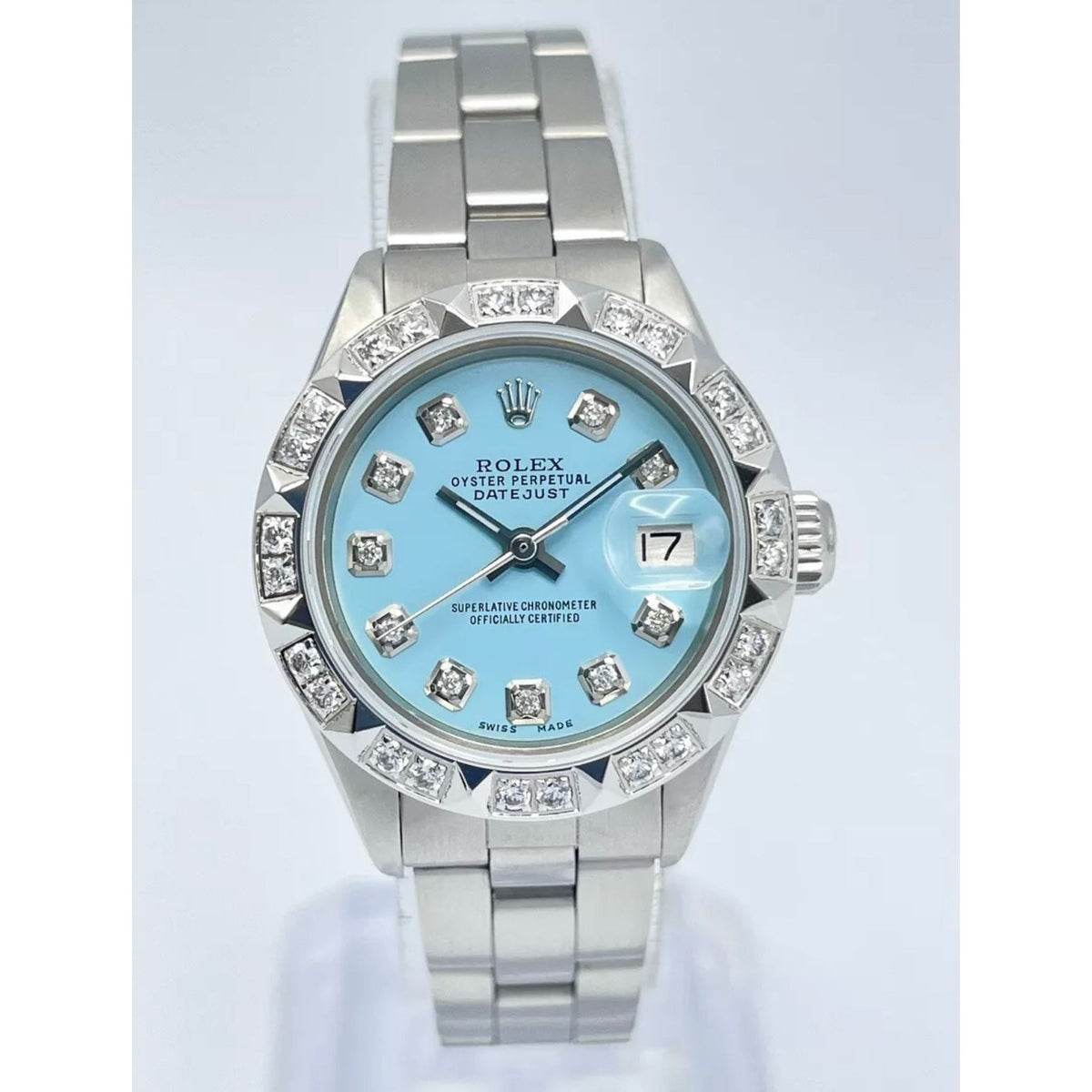 Ladies Rolex Datejust 26mm 6916 Diamond Dial Oyster Pyramid Bezel