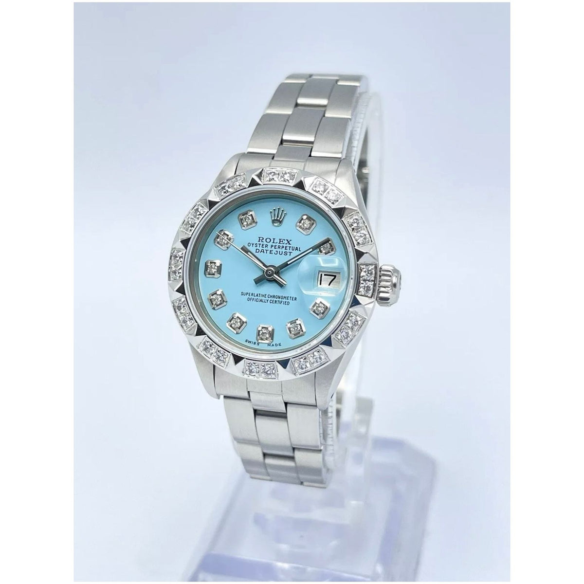 Ladies Rolex Datejust 26mm 6916 Diamond Dial Oyster Pyramid Bezel