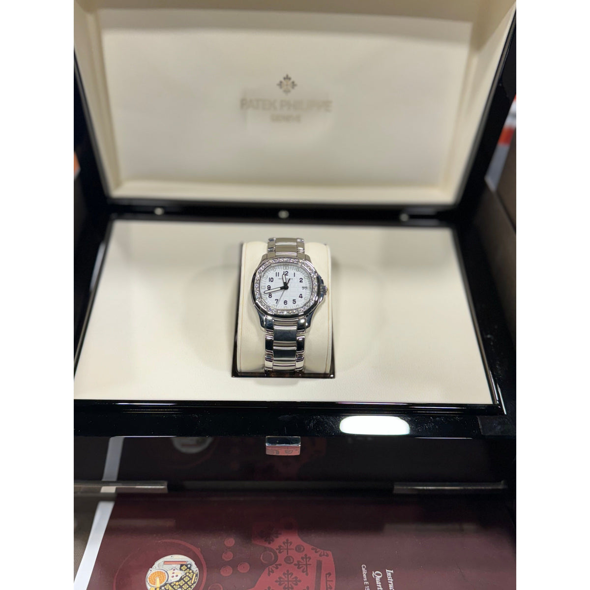 Patek Philipe Aquanaut Steel & Diamonds White Face Watch