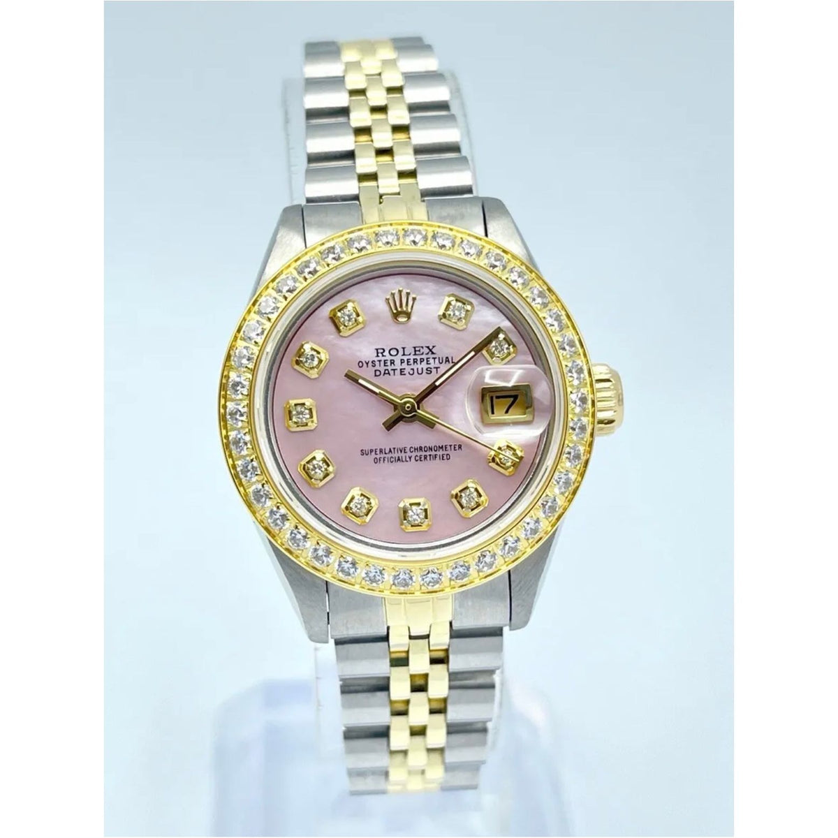 Rolex Datejust 26mm 6917 Pink Diamond Face & Diamond Bezel Bi Metal