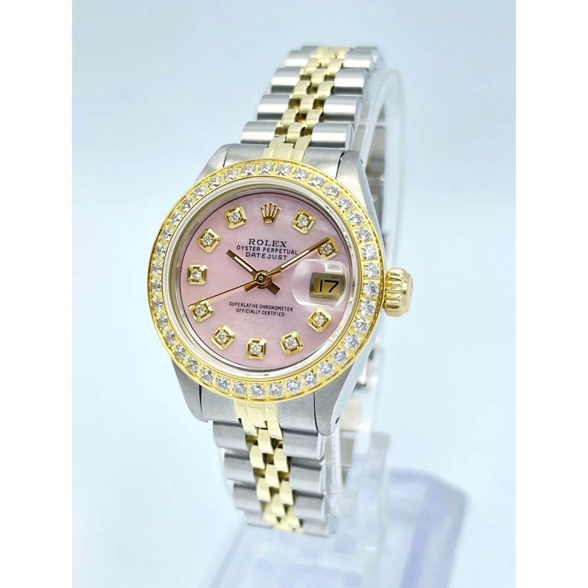 Rolex Datejust 26mm 6917 Pink Diamond Face & Diamond Bezel Bi Metal